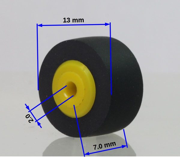 Pinch roller 13 x 7 x 2 mm for cassette players