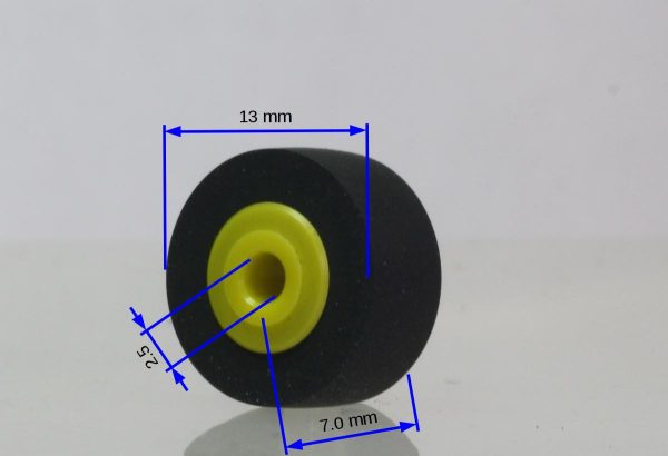Pinch roller 13 x 7 x 2.5 mm for cassette players