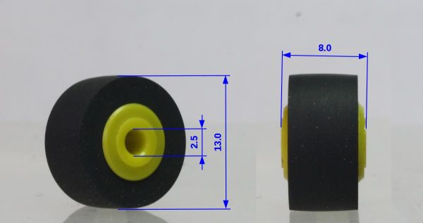 Pinch roller 13 x 8 x 2.5 mm for cassette players