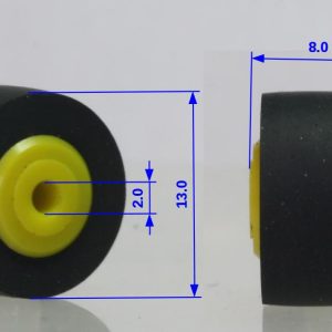 Pinch roller 13 x 8 x 2 mm for cassette players
