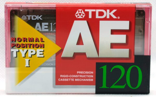 TDK AE 120 blank, sealed audio cassette, new unused (IEC Type I / Position normal)