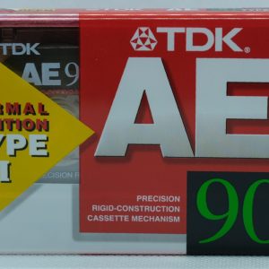 TDK AE 90 blank, sealed audio cassette, new unused (IEC Type I / Position normal)