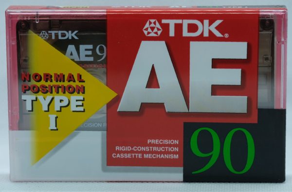 TDK AE 90 blank, sealed audio cassette, new unused (IEC Type I / Position normal)