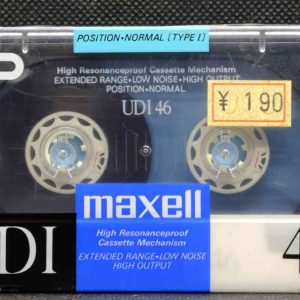 Maxell UD I 46 blank, sealed audio cassette, new unused (IEC Type I / Position normal)