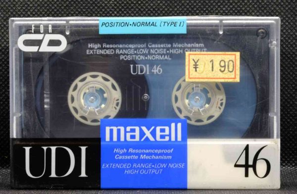 Maxell UD I 46 blank, sealed audio cassette, new unused (IEC Type I / Position normal)